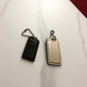 ◆◆◆コーチ　チャーム　キーホルダー レザー coach 正規品　プレート 二個セット