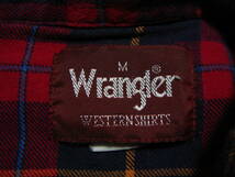 ■送料0 ^ ^ ラングラー/Wrangler 【 フランネル地 ウエスタンシャツ M 】アメリカ ネルシャツ USA古着 M11■ウエスタンシャツ大量出品中■_画像8