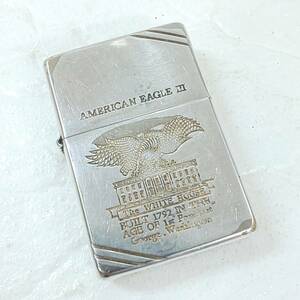 ◆ZIPPO◆ジッポー AMERICAN EAGLE Ⅲ ビンテージオイルライター The WHITE HOUSE 1994年製 銀仕上げ ジッポ 激レア物◆コレクション放出