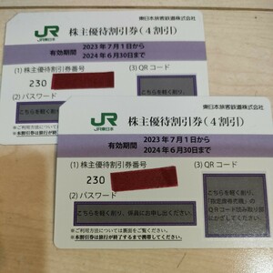 JR東日本　株主優待割引券（4割引）2枚