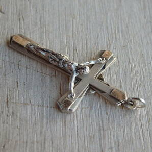 re フランスアンティーク ハンドメイド シルバープレート 材料 十字架 ペンダント ネックレス ヴィンテージ ヘッド [F1-2536]st8の画像4