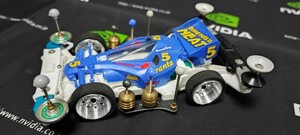 【中古通電可/走行△】自作ミニ四駆本体 アバンテJr スモークキャノピー AR強化シャーシ 総額6000円構成 限定パーツ入り！