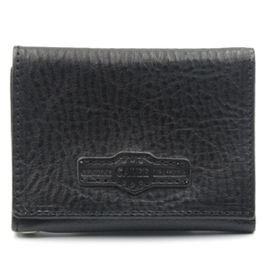 未使用 CALEE キャリー ミニ財布 LOGO EMBOSSING MINI WALLET CL-21AW005L&A-L ロゴ エンボス 三つ折り ブラック 黒 80006202