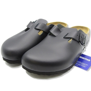 未使用 BIRKENSTOCK ビルケンシュトック 40 レザーサンダル 060193 BOSTON クロッグサンダル ボストン ブラック 黒 35002693