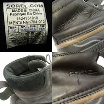 SOREL ソレル 25.5cm ウィンターブーツ 1424351010 CHEYANNE シャイアン レインブーツ 黒 ウォータープルーフレザー 10007014_画像9