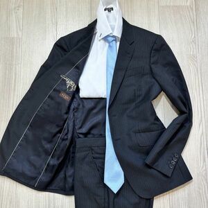 【紳士の風貌】ポールスミス コレクション 【Paul Smith】 Mサイズ スーツ メンズ ビジネス 総裏 セットアップ 黒 ブラック 2B
