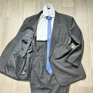 希少!! XXL程度【Ermenegildo Zegna】 エルメネジルドゼニア　大きいサイズ　グレー　スーツ　背抜き　2B　メンズ　セットアップ