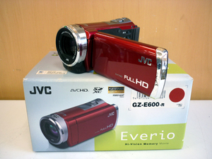 JVCケンウッド ハイビジョンメモリームービー Everio GZ-E600 2013年製 レッド ビデオカメラ エブリオ ハンディカム 光学ズーム 