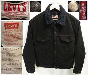 BLK×BLK★USA製【LEVIS/リーバイス】ビンテージ/ブラックボア×ブラックボディ/70609-0205/ボアジャケット/ブラックデニム/Gジャン★70505