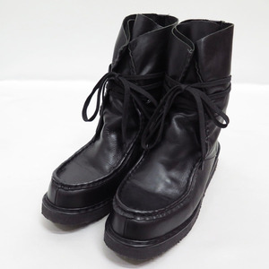 CABANE de ZUCCA LEATHER BOOTS M 27cm カバンドズッカ レザー ブーツ メンズ ブラック 黒