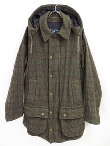 2004 COMME des GARCONS HOMME WOOL TWEED PLAID HOODED COAT コムデギャルソン オム ウール 縮絨 ツイード チェック フード カー コート