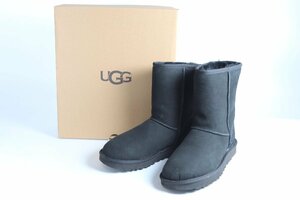 UGG W CLASSIC SHORT Ⅱアグ クラシック ショート 1016223 シープスキン ムートンブーツ ショートブーツ 靴 W/BLK USA7/24cm 0105-TE