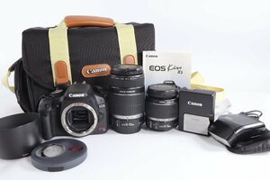 Canon キャノン EOS Kiss X3 デジタル一眼レフ EF-S 18-50mm /EF-S 55-250mm ズーム カメラレンズ 付属品/収納バッグ付 0225-TE