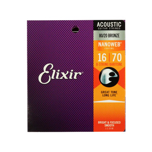 ELIXIR Elixir 11308 NANOWEB 8-strings Baritone Acoustic 16-70 8 струна (3 струна /4 струна . струна ) шероховатость тонн гитара струна 