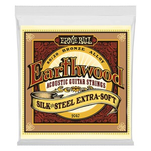 アーニーボール ERNIE BALL 2047 Earthwood Silk ＆ Steel Extra Soft 80/20 Bronze 10-50 Gauge アコースティックギター弦