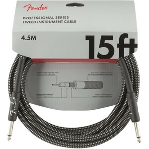 フェンダー Fender Professional Series Instrument Cable SS 15' Gray Tweed ギターケーブル ギターシールド