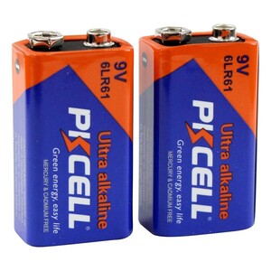 9Vアルカリ電池 2個パック PKCELL BATTERY 6LR61-2B