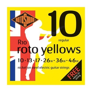 ロトサウンド ギター弦 3セット R10 Roto Yellows NICKEL REGULAR 10-46 エレキギター弦×3セット ROTOSOUND