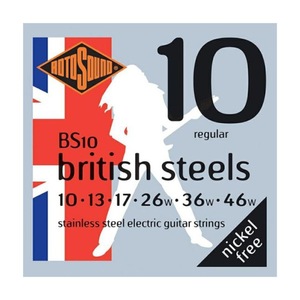 roto звук гитара струна 6 комплект BS10 British Steels Regular 10-46 электрогитара струна ×6 комплект ROTOSOUND