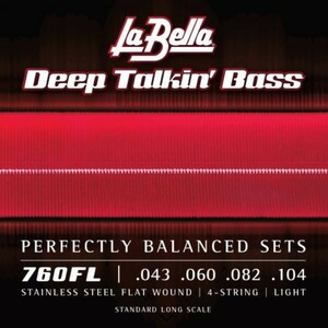 labela string 1 set La Bella 760FL Flat wow ndo bass string 