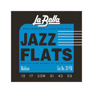 ラベラ 弦 1セット La Bella 20PM Medium 13-53 Flat Wound Series ジャズギター弦