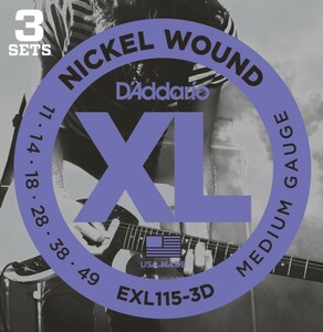 ダダリオ D'Addario EXL115-3D エレキギター弦/3セットパック×2SET