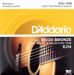 ダダリオ D'Addario EJ14 Bronze Bluegrass L.Top/M.Bottom アコースティックギター弦