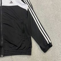 100円スタート♪ （16）adidas アディダス　トラックジャケット　サイズM相当　トレーニングジャージ　三本線　三段切り替え　袖リブ_画像4