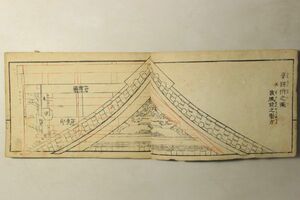 「初心雛形 下巻」落合大賀範国 明治16年 1冊｜建築 建設 設計 図面 宮大工 大匠 神社 鳥居 日本家屋 デザイン 戦前 古書 和本 古典籍 m77