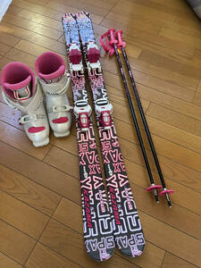 子供用スキーセット　板、ストック（KAZAMA、カザマ）ブーツ（Hart)
