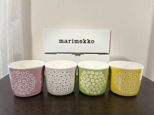 【廃盤】marimekkoマリメッコ PUKETTI プケッティ ラテマグ マグカップ 4個セット 北欧
