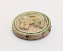 シャム陶貨 獅子 銭 1800年代 タイ 古銭 陶器 磁器 小銭 19世紀 レトロ ヴィンテージ_画像3