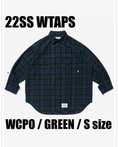 22SS WTAPS WCPO 02 LS FLANNEL TEXTILE GREEN S ブラックウォッチ チェック グリーン ネルシャツ 長袖 シャツ チェック / DECK BD 23