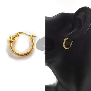 YGG* new goods knot earrings hoop earrings Gold gold .. eyes wheel ..1 piece one-side ear small .. men's lady's unisex OK