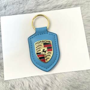 PORSCHE Porsche key holder blue Porsche key ring blue person structure leather 