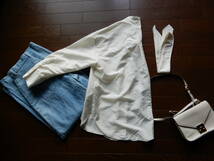 【 green label relaxing UNITED ARROWS /ユナイテッドアローズ】1枚で着映え　大人可愛いボウタイ付き2wayシャツブラウス　バンドカラー_画像10