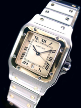 ★極美品 Cartier カルティエ サントスガルベ 18金SS LM 187901 Cal.87 ベージュ 綺麗！★_画像3