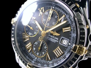 ★超美品 BREITLING ブライトリング クロスウィンド ブラック クロノグラフ B13055 バルジューCal.7750 自動巻★