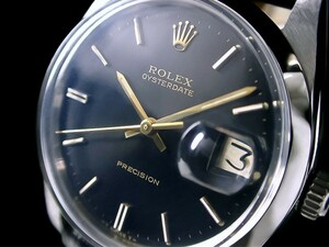 ☆超美品 ROLEX ロレックス オイスターデイト Ref.6694 ブラック Cal.1225 手巻 綺麗！☆