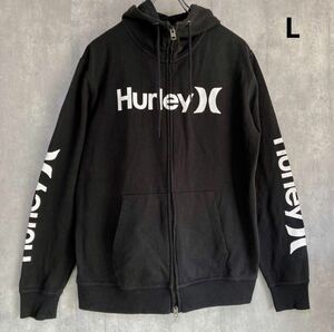 ハーレー　Hurley パーカー　黒　パイル　L 綿80% ポリエステル20%