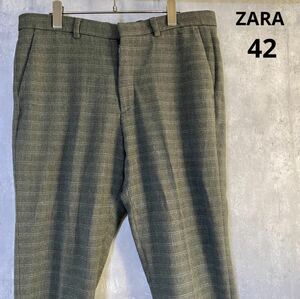 ザラ　ZARA パンツ　サイズ42 ポリエステル65% レーヨン31% ポリウレタン4%