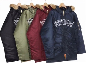 1円スタート SUPREME Arc Logo N-3B Parka Olive L シュプリーム アーチロゴ オリーブ Large