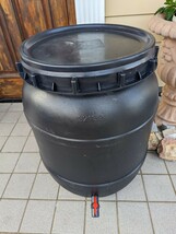 雨水タンク150L黒幅広型、コック付き、送料無料_画像2