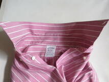 ●ブルックスブラザーズ　REGENT FIT 長袖ボタンダウンシャツ　刺繍　ストライプ　S（USA）　コットン（97％） 古着　送料無料　　_画像5