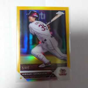 2023 Topps Chrome NPB 島内宏明 Yellow Refractor /75