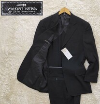 【未使用★定価53,000円】サイズA6 PASHU NERO 3Bスーツ上下/セットアップ◆黒系☆洋服の青山_画像1