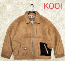 【20AWモデル★】サイズ2 KOOI SHAGGY WOOL JACKET シャギーウールジャケット/キャメル◆ビッグシルエット☆コーイ_画像1