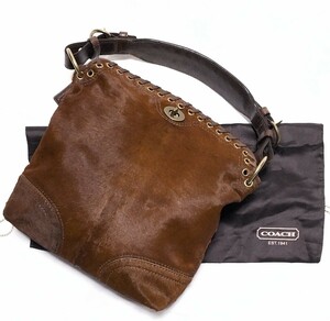 【超美品★ターンロック】COACH オールハラコハンドバッグ/ショルダーバッグ D0793-1103◆保存袋付き☆コーチ