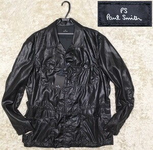 【大きいサイズ3L☆未使用タグ付】PS Paul Smith コーティングジャケット/黒◆ピーエスポールスミス (106)