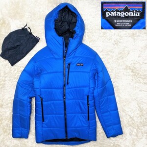 【美品★】Sサイズ patagonia ハイパーパフパーカー 84105FA17◆青/保存袋付き☆パタゴニア